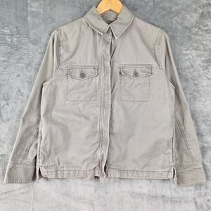 Abercrombie & Fitch Jacket Small Gray Military Field Safari Utility Chore Casual